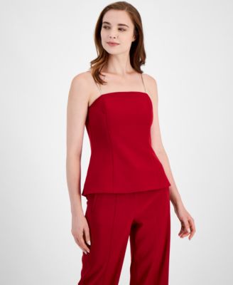Anne Klein - Women's Sleeveless Bustier Zip-Back Top