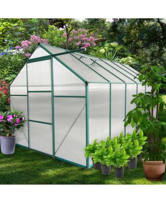 Aluminum Polycarbonate Greenhouse with Raised Base