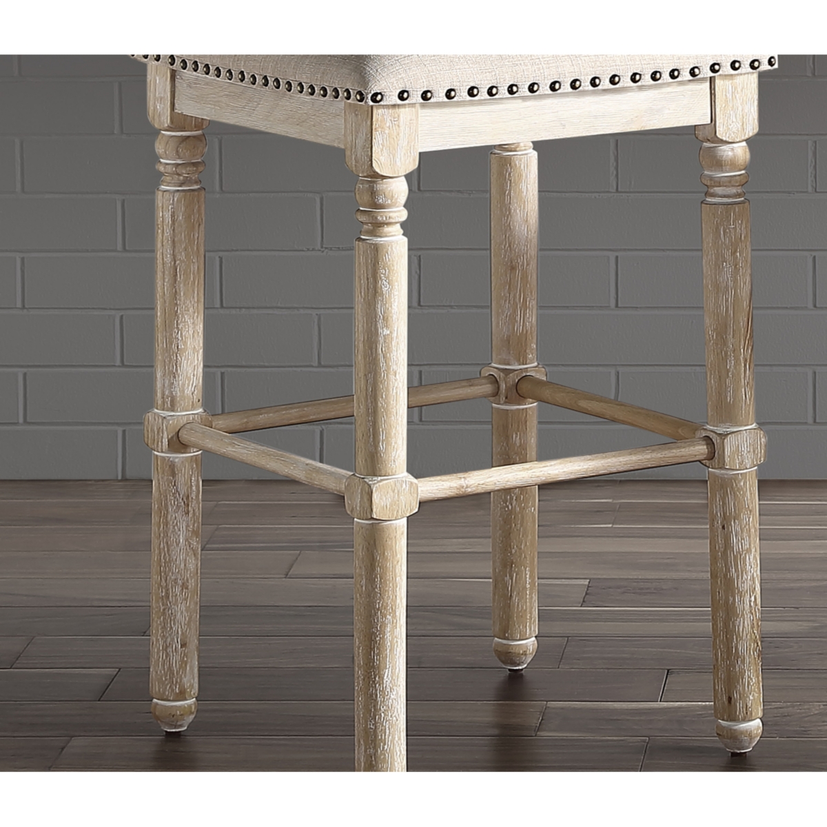 Streamdale Furniture Wood Upholstered Swivel Counter Height Stool, Set of 2,- Tan