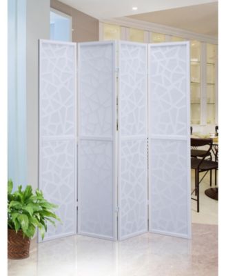 Giyano 4 Panel Screen Room Divider, White