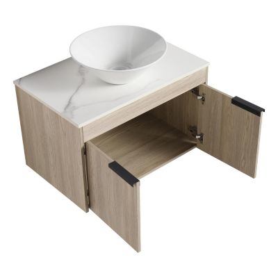 Streamdale 30" Modern Design Float Bathroom Vanity With Ceramic Basin Set