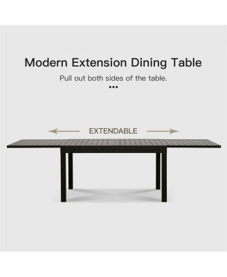 Streamdale Expandable Patio Table, Aluminum, 53"-106