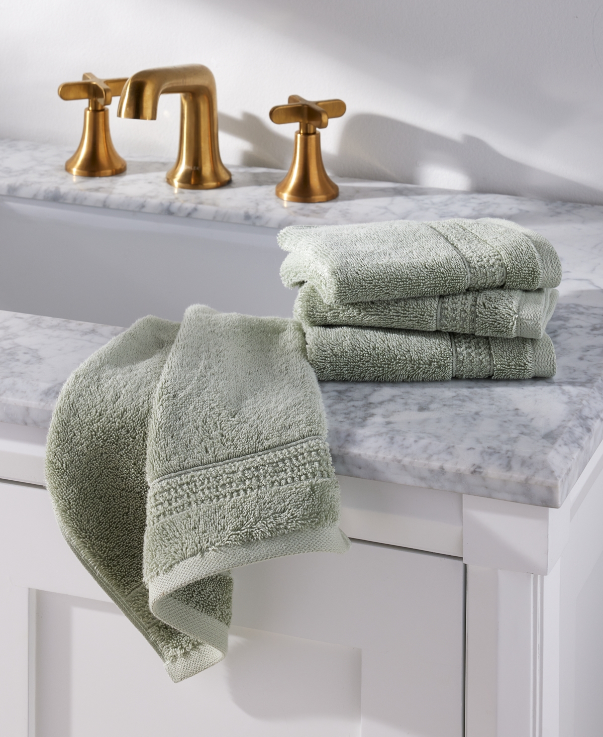 Oake Organic Cotton 4-pk. Washcloth, Exclusively At Macy's In Eucalyptus