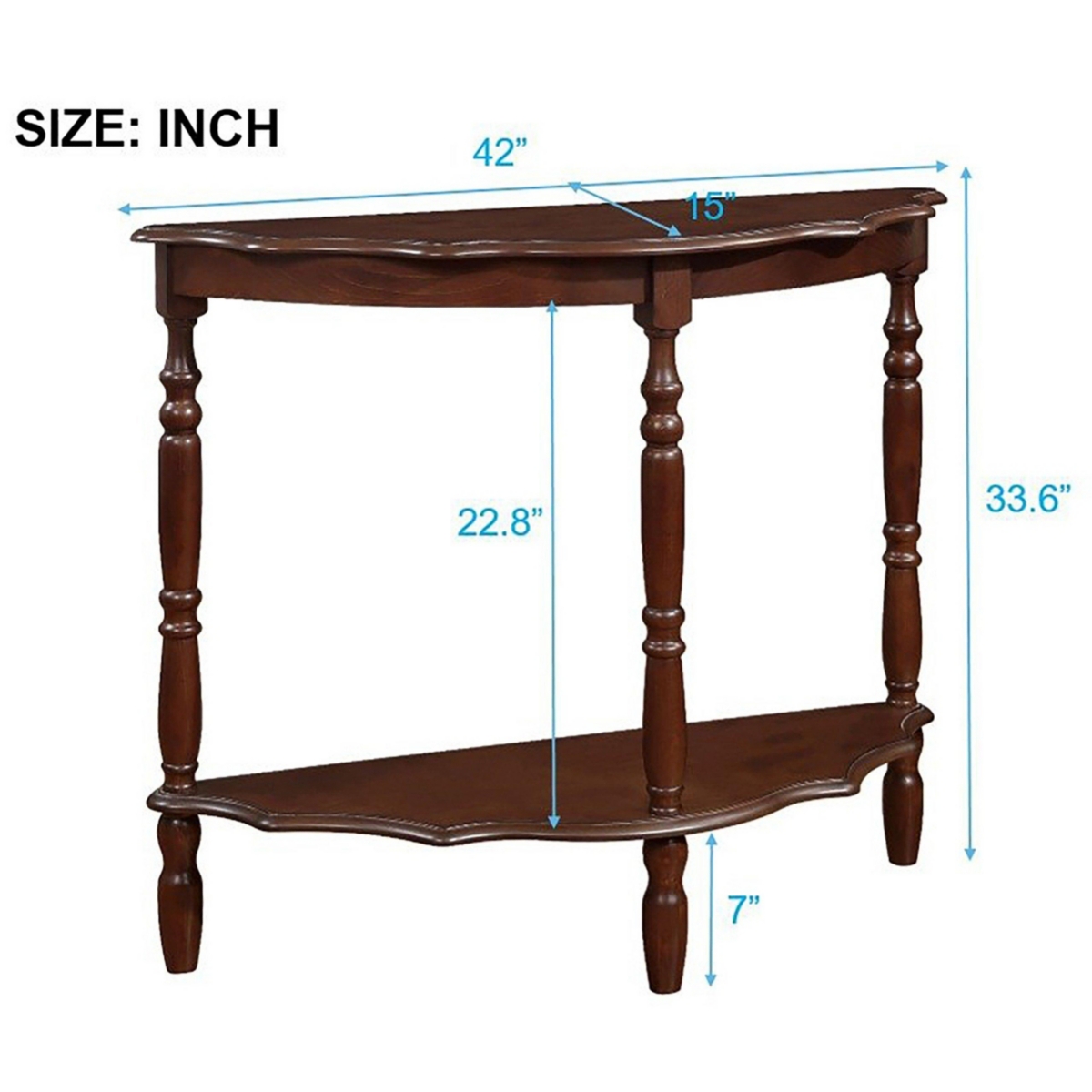 Streamdale Furniture Rustic Console Table Sturdy Pine Wood, Unique Design, Open Shelf Storage