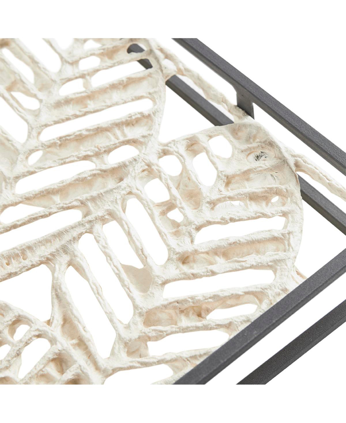 Streamdale Furniture Paper Cloaked Leaves Metal Framed Decor Panel