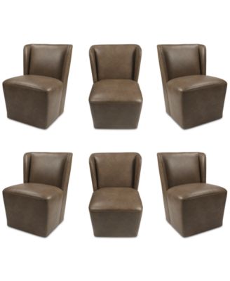 Furniture - Seham 6-Pc. Faux Leather Dining Chair Set