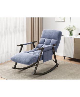 Adjustable Rocking Chair with Sturdy Frame & Cushions