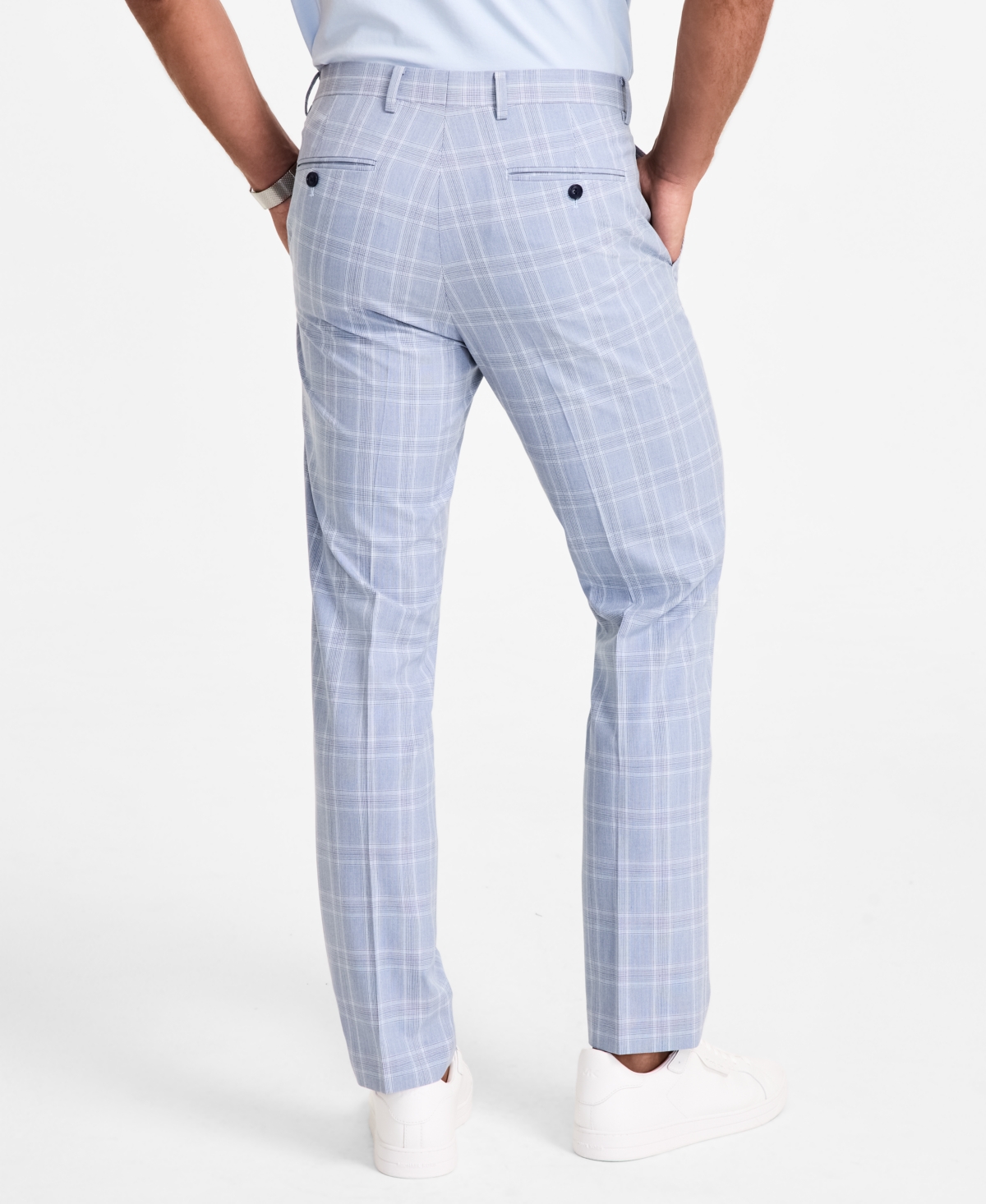 ALFANI MEN'S SLIM-FIT PLAID SUIT PANTS, CREATED FOR MACY'S 