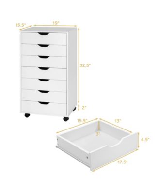 7-Drawer Chest Storage Dresser Floor Cabinet Organizer with Wheels