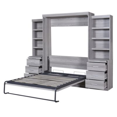 Streamdale Full Size Murphy Bed With Storage Shelves And Drawers