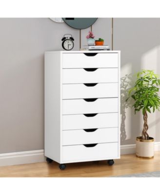 7-Drawer Chest Storage Dresser Floor Cabinet Organizer with Wheels