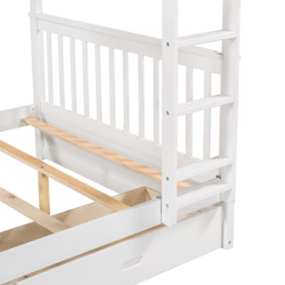 Streamdale Espresso Bunk Bed with Drawers and Ladders