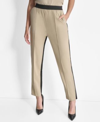 DKNY - Women's Two-Tone Straight-Leg Ankle Pants