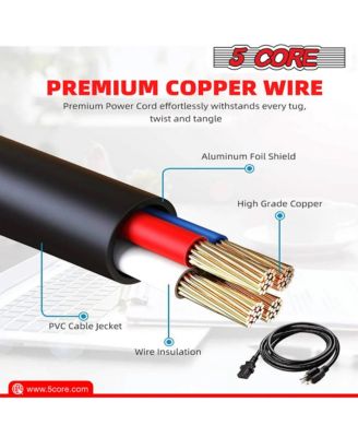 AC Power Cord 10Ft 3 Prong Extension Adapter 16AWG 125V 13A US Polarized Male- Female - 2PCS