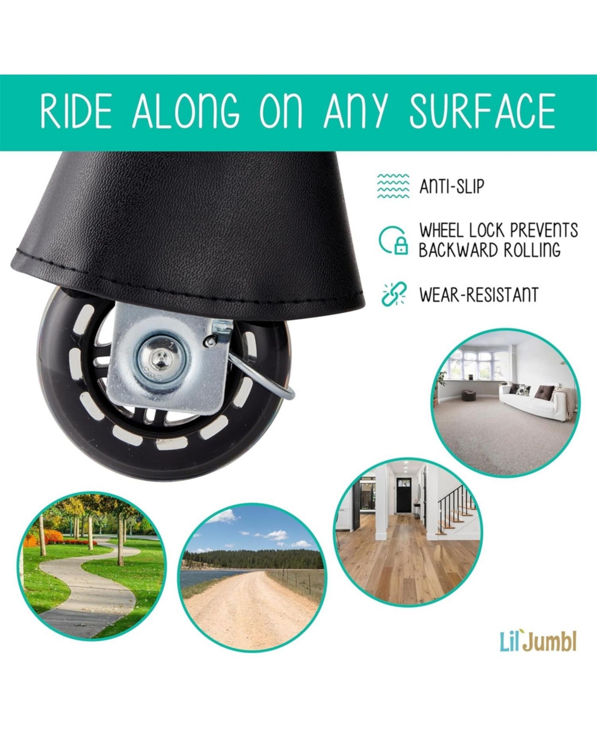 Jumbl Lil Ride on Horse, Kids Ride on Toy with Sounds & Wheels (Off-White)