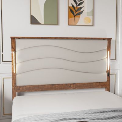 Streamdale King Bed Frame with Upholstered Headboard and Charging