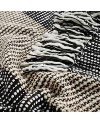 Chunky Tie Dye Throw Blanket I 50"x 70" I Black Mustard