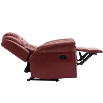 Single Peice Faux Leather Manual Recliner Chair with LED Lights for Home Theater