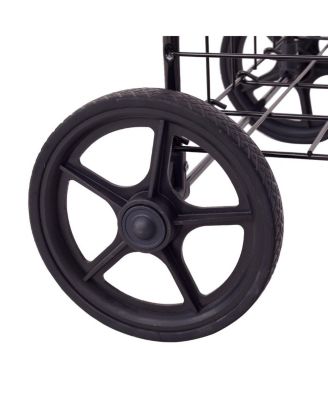 Folding Shopping Cart Jumbo Basket Grocery Laundry Travel w/ Swivel Wheels