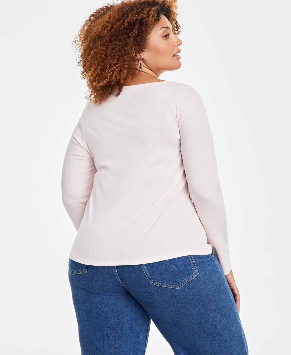 ON 34TH TRENDY PLUS SIZE SCOOP-NECK TOP, CREATED FOR MACY'S 