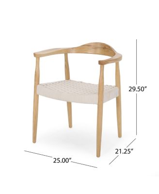 Mid-Century Modern Club Chair With Wood Frame And Rope Weave