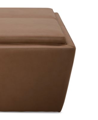 CLOSEOUT! Stolly Leather Storage Ottoman, Created for Macy's