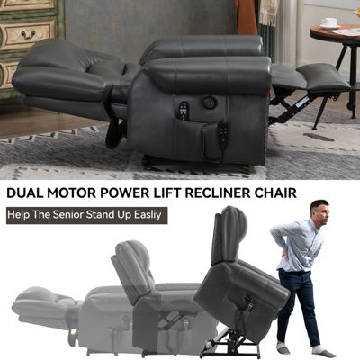  Dual Motor Power Lift Recliner Chair with Heat Massage