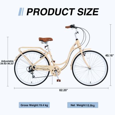 Streamdale 7 Speed, Steel Frame, Multiple Colors 24 Inch Ladies Bicycle