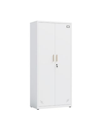 Adjustable Metal Storage Cabinet with Sturdy Shelves and Wall Mountable Design