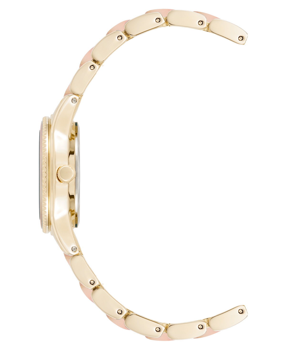 Anne Klein Women's Quartz Iridescent Acetate And Gold-tone Alloy Metal Bracelet Watch, 30mm In Iridescent,gold-tone