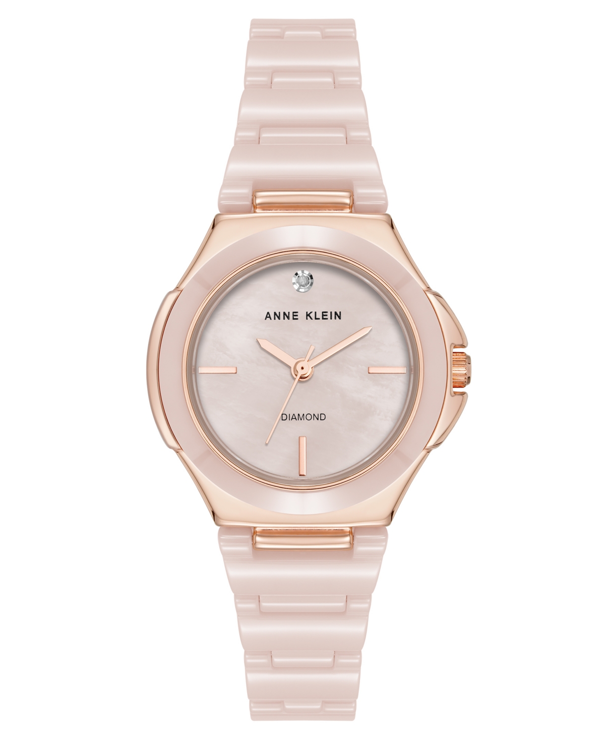 Women's Quartz Pink Ceramic Bracelet Watch, 30mm - Blush Pink/Rose Gold-Tone