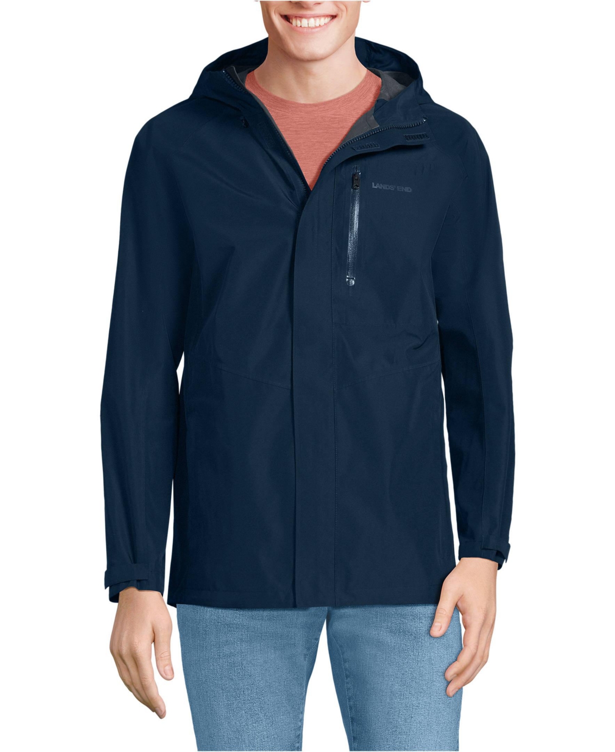 Big & Tall Squall Waterproof Packable Rain Jacket - Radiant navy