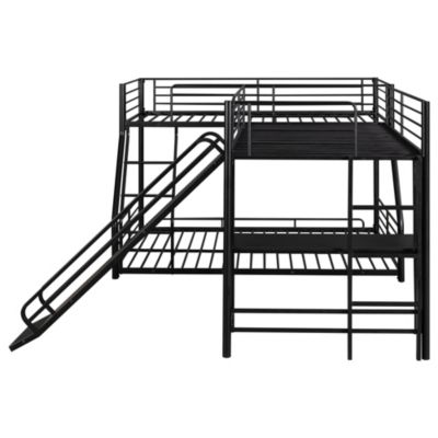 Streamdale Twin/Full L-Shape Bunk Bed w/ Desk & Slide