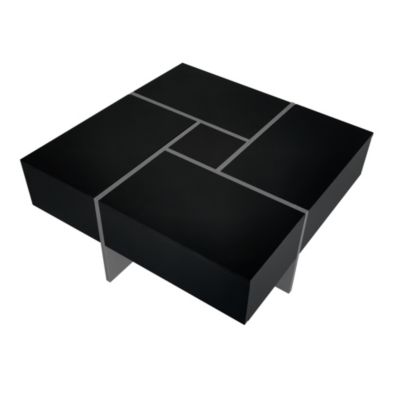 Streamdale Modern Square Coffee Table with Hidden Storage and Extendable Tabletop