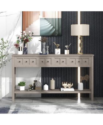 Rustic 60" Entryway Sofa Table with Drawers