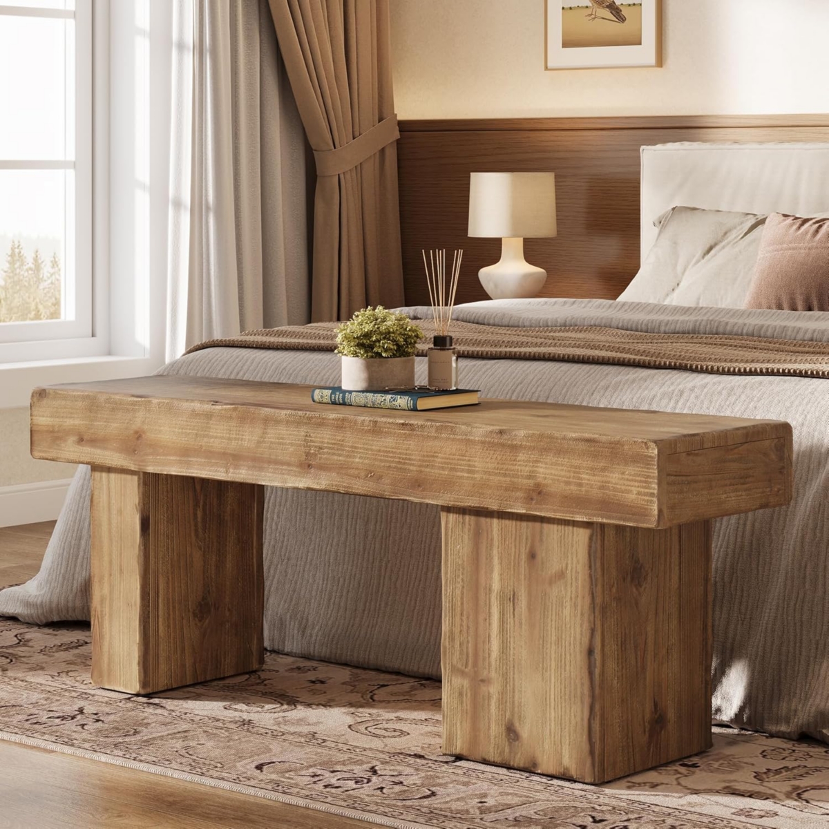 Tribesigns Rattan Buffet Cabinet, Storage Sideboard Cabinet with 2 Rattan Door and 4-Tier Open Shelves, Rattan Sideboard Cabinet for Living Room, Dini