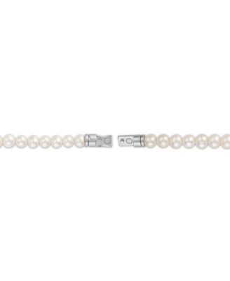Marc Anthony Men's Freshwater Pearl & Lion Beaded Bracelet in Sterling Silver-Plate, BVB1161-WSWPRL