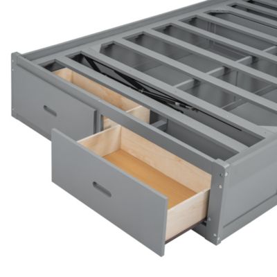 Hydraulic Platform Bed with Storage, LED Headboard & Drawers