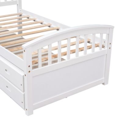 Streamdale Twin Size Platform Storage Bed Solid Wood Bed With 6 Drawers