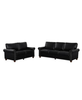 Living Room Sofa With Storage Sofa 2+3 Sectional Black Faux Leather
