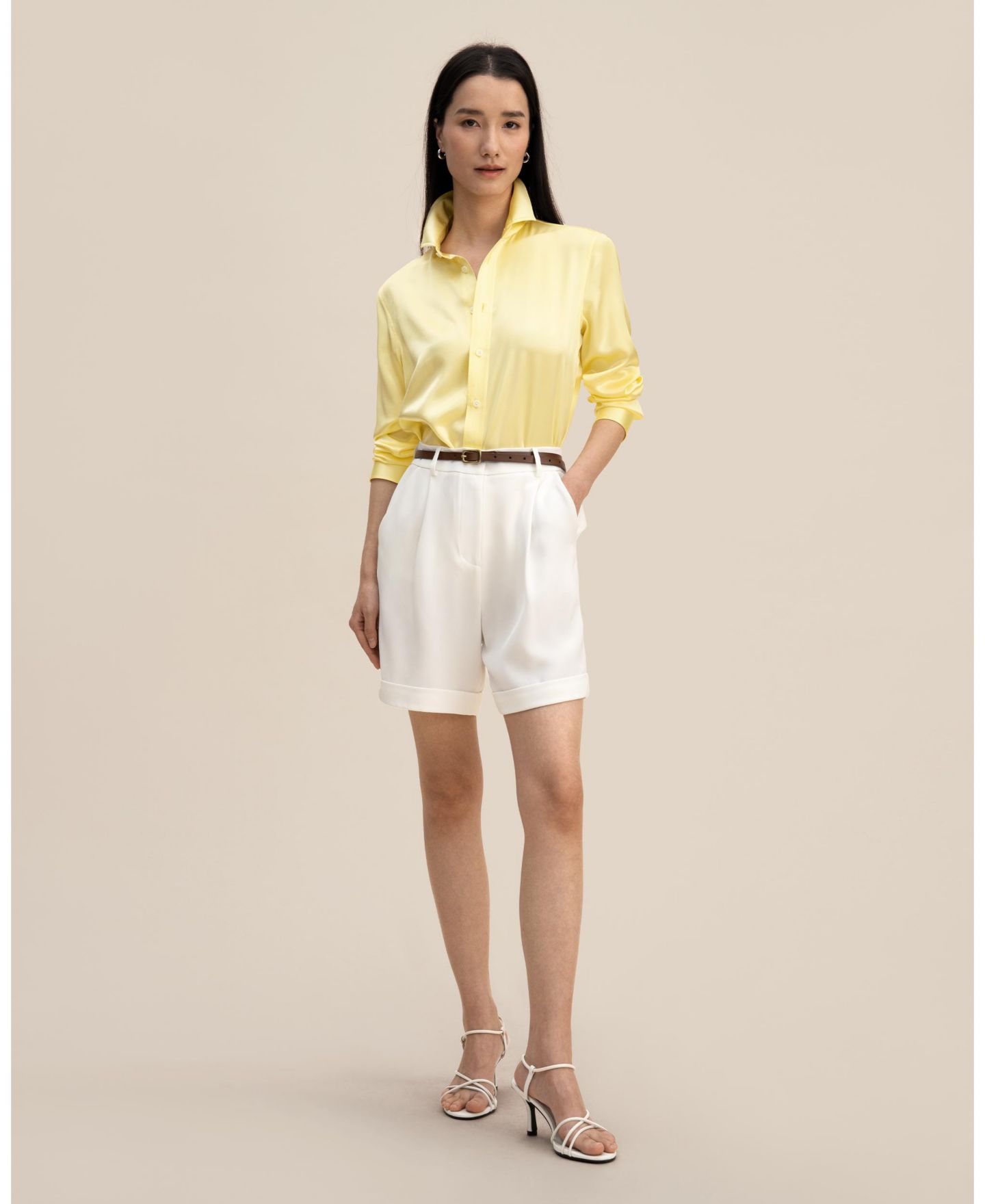 Женская рубашка LILYSILK Golden Cocoon Tailored, цвет: Натуральный золотой — фото 3