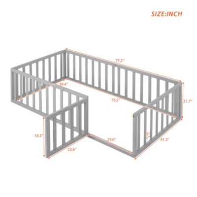 Streamdale Twin Size Wood Daybed Frame With Fence