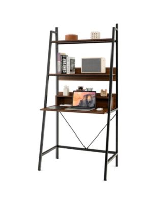 71in High Freestanding Laptop Desk with Open Shelves for Living Room Bedroom Study