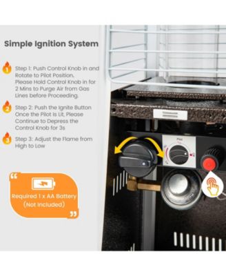 9500 BTU Portable Steel Tabletop Patio Heater with Glass Tube