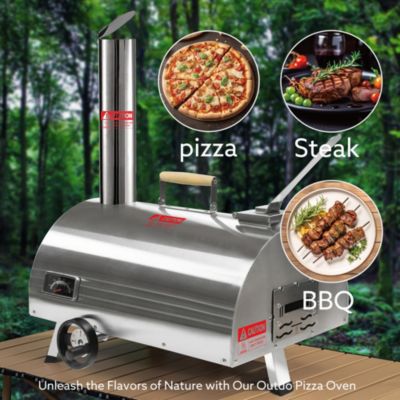 Streamdale 12" Stainless Rotatable Pizza Oven with Thermometer & Bag