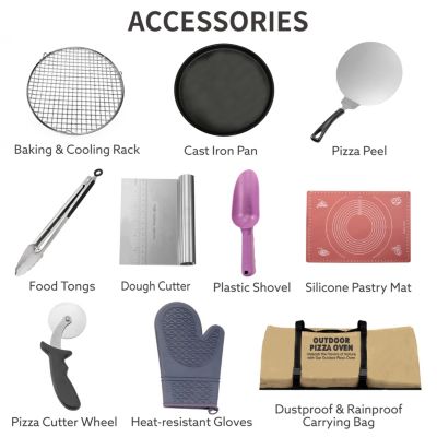 Streamdale 12" Stainless Rotatable Pizza Oven with Thermometer & Bag