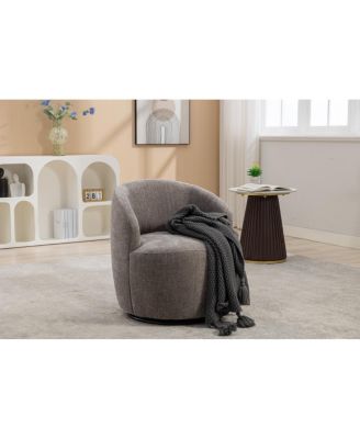 Chenille Swivel Accent Barrel Chair