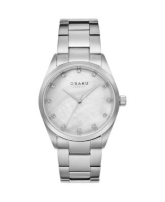 Obaku Women's Chili Stone Mother of pearl Dial Watch