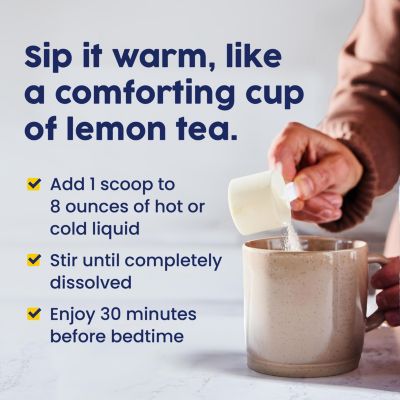 Collagen PM - Lemon Nighttime Collagen Peptides Powder with Magnesium, GABA, L-Theanine and Melatonin - 20 Servings