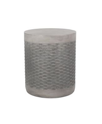 Streamdale Modern Concrete Basket Weave Patio Side Table with No Assembly